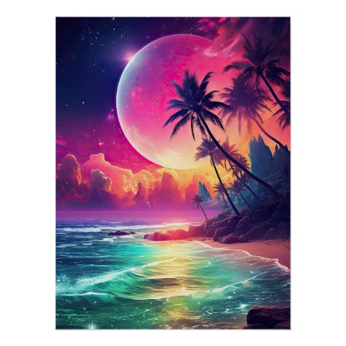 Fantasy Colorful Night Poster