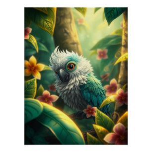 Fantasy Colorful Parrot  Poster