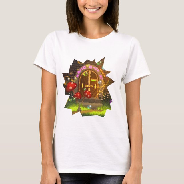 Fantasy Colorful T-Shirt with Doors Open Close (Front)