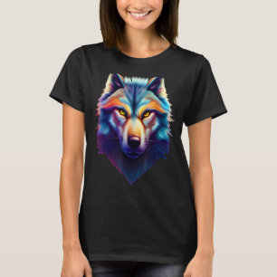 Fantasy Colorful Wolf Vintage Art Deco T-Shirt