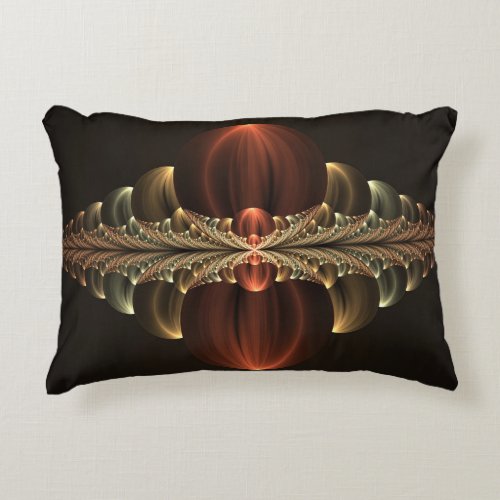 Fantasy Construction Shiny Abstract Fractal Art Accent Pillow