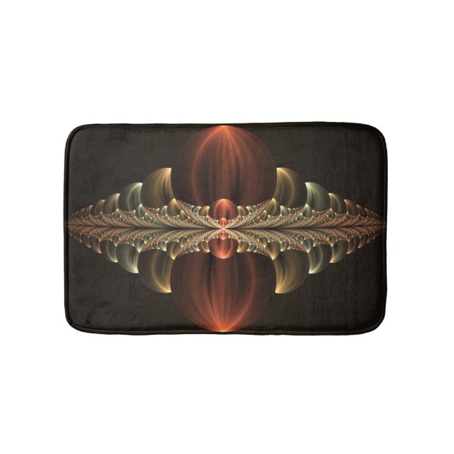 Fantasy Construction Shiny Abstract Fractal Art Bath Mat (Front)
