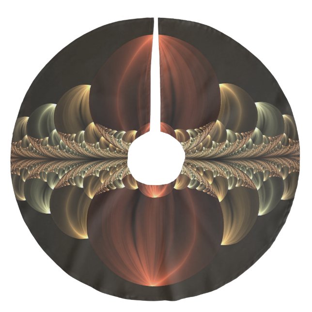 Fantasy Construction Shiny Abstract Fractal Art Brushed Polyester Tree Skirt (Front)