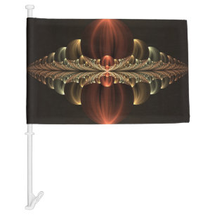 Fantasy Construction Shiny Abstract Fractal Art Car Flag