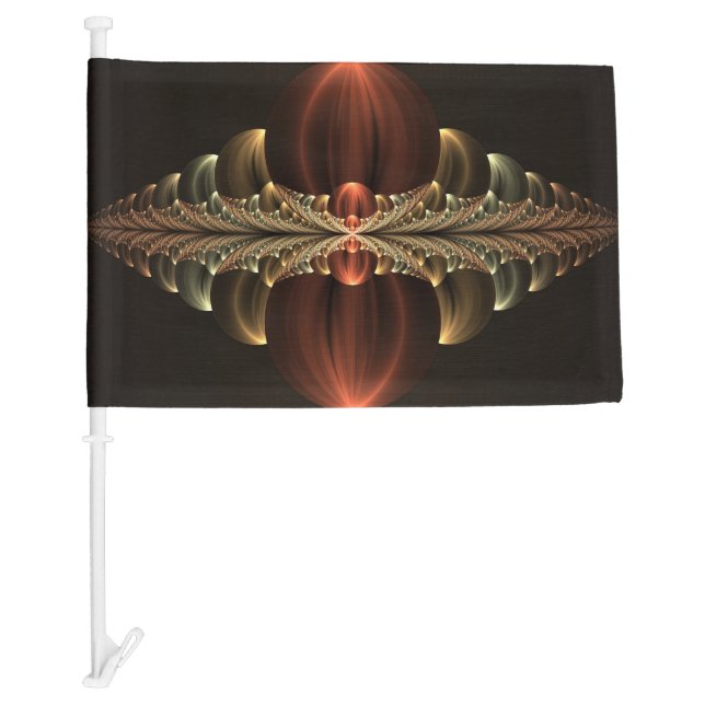 Fantasy Construction Shiny Abstract Fractal Art Car Flag (Front)