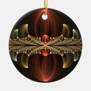 Fantasy Construction Shiny Abstract Fractal Art Ceramic Ornament