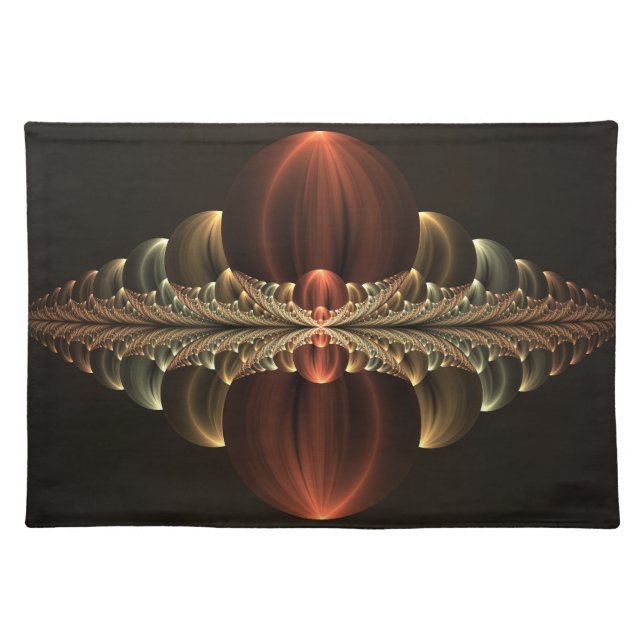 Fantasy Construction Shiny Abstract Fractal Art Cloth Placemat (Front)