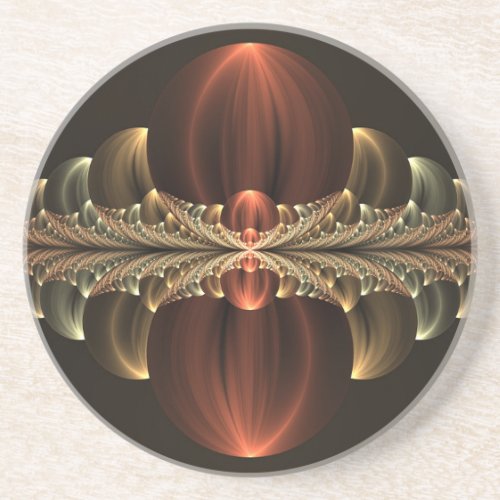 Fantasy Construction Shiny Abstract Fractal Art Coaster