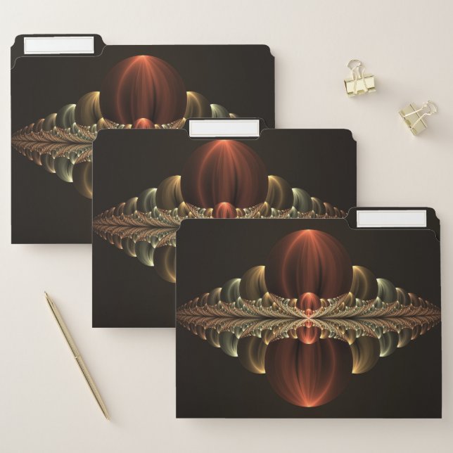 Fantasy Construction Shiny Abstract Fractal Art File Folder (Set)