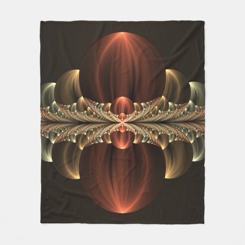 Fantasy Construction Shiny Abstract Fractal Art Fleece Blanket