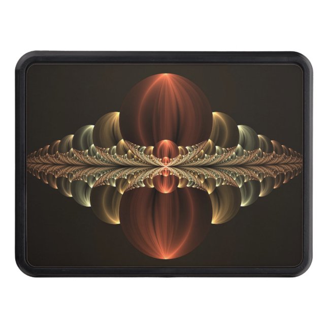 Fantasy Construction Shiny Abstract Fractal Art Hitch Cover (Front)