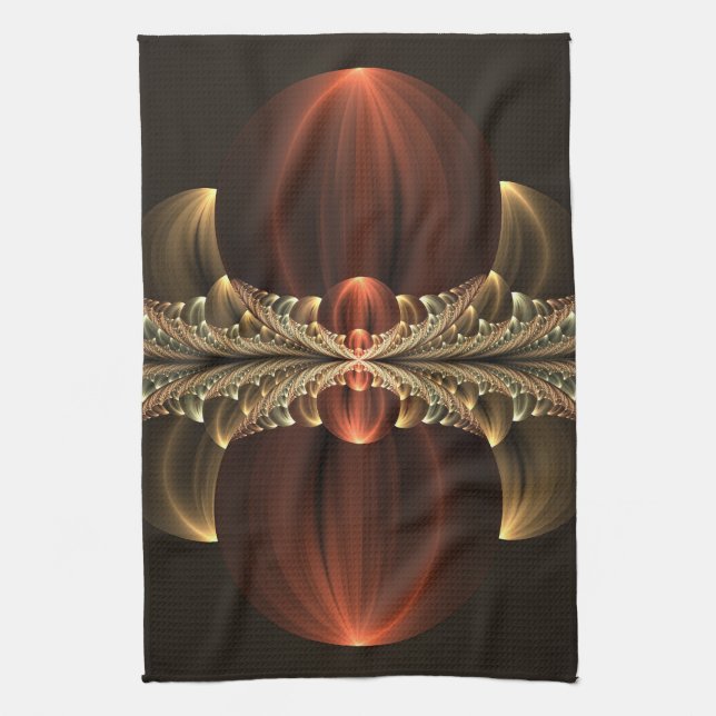 Fantasy Construction Shiny Abstract Fractal Art Kitchen Towel (Vertical)
