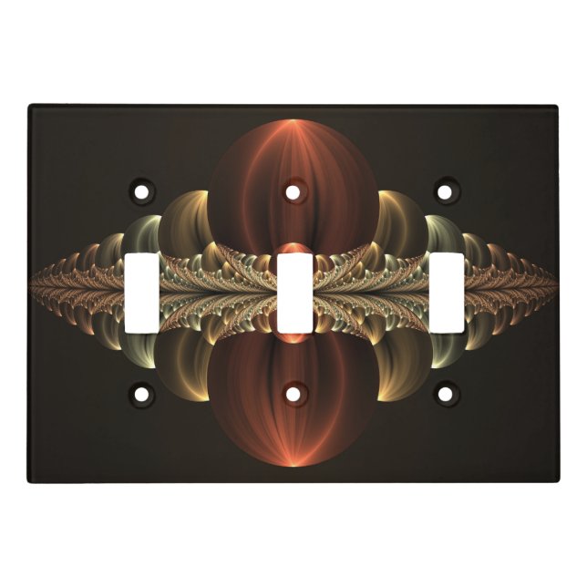 Fantasy Construction Shiny Abstract Fractal Art Light Switch Cover (Front)