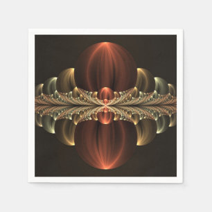 Fantasy Construction Shiny Abstract Fractal Art Napkins