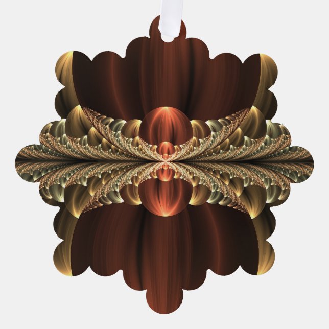 Fantasy Construction Shiny Abstract Fractal Art Ornament Card (Front)