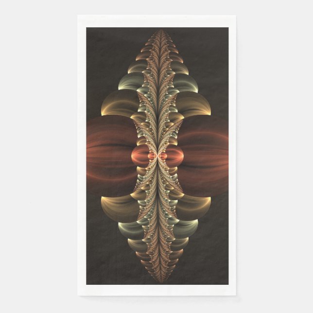 Fantasy Construction Shiny Abstract Fractal Art Paper Guest Towels (Front)
