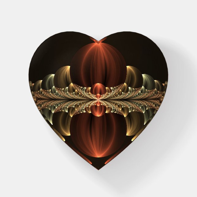 Fantasy Construction Shiny Abstract Fractal Art Paperweight (Front)