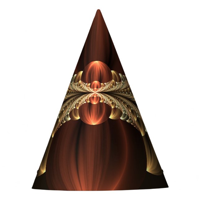 Fantasy Construction Shiny Abstract Fractal Art Party Hat (Front)