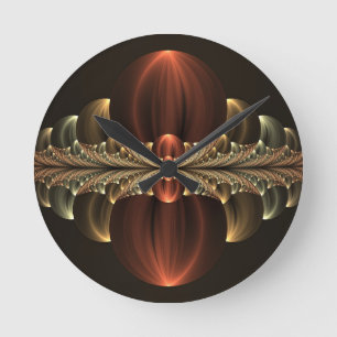 Fantasy Construction Shiny Abstract Fractal Art Round Clock