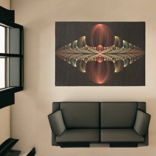 Fantasy Construction Shiny Abstract Fractal Art Rug