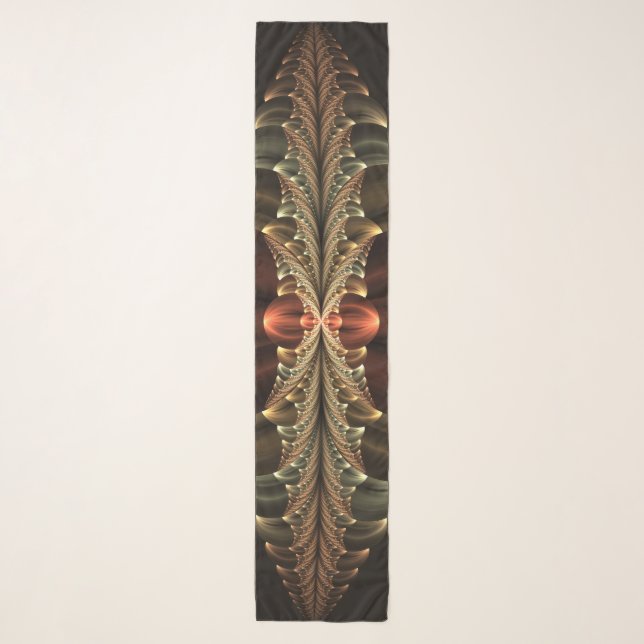 Fantasy Construction Shiny Abstract Fractal Art Scarf (Front)
