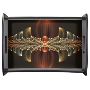 Fantasy Construction Shiny Abstract Fractal Art Serving Tray