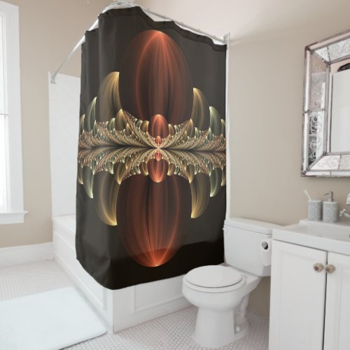 Fantasy Construction Shiny Abstract Fractal Art Shower Curtain