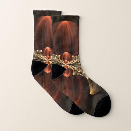 Fantasy Construction Shiny Abstract Fractal Art Socks