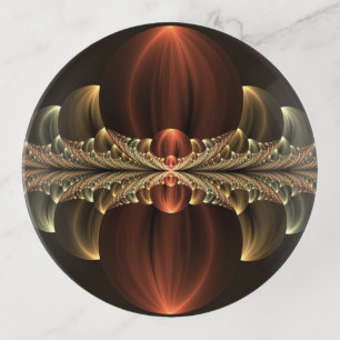 Fantasy Construction Shiny Abstract Fractal Art Trinket Tray