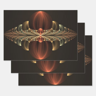 Fantasy Construction Shiny Abstract Fractal Art Wrapping Paper Sheets