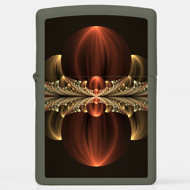 Fantasy Construction Shiny Abstract Fractal Art Zippo Lighter (Front)
