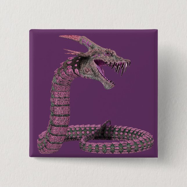 Fantasy Creature Pink Purple Pinback Button (Front)