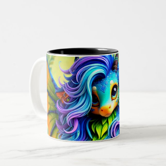 Fantasy Creature Two-Tone Coffee Mug (Front Left)