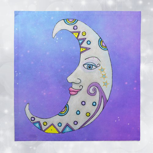 Fantasy Crescent Moon Colorful Decorations Face Cloth Napkin
