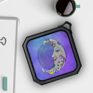 Fantasy Crescent Moon With Face Colorful Markings Bluetooth Speaker