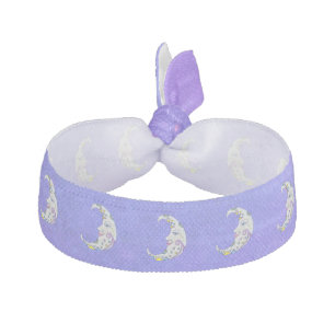 Fantasy Crescent Moons Colorful Accents Purple Elastic Hair Tie