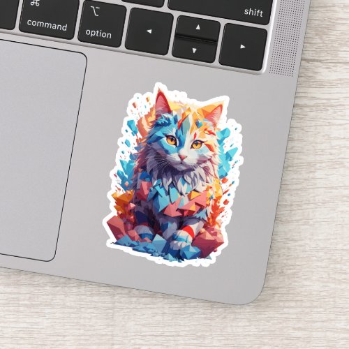 Fantasy Crystal Cat Design Sticker
