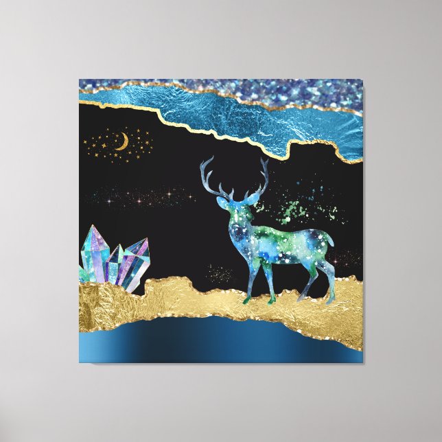 *~* Fantasy Crystal Deer  Celestial  GLITTER AP8 Canvas Print (Front)