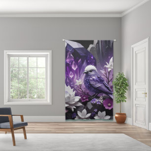 Fantasy Crystal - Garden Flowers Bird Blackout Curtains