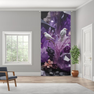 Fantasy Crystal - Garden Flowers Bird Blackout Curtains