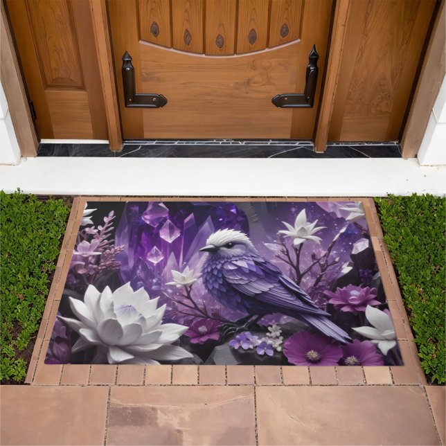 Fantasy Crystal - Garden Flowers Bird  Doormat (Outdoor)