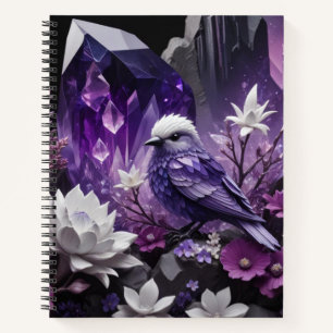 Fantasy Crystal - Garden Flowers Bird Notebook