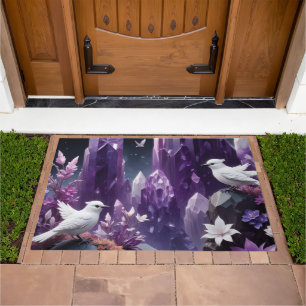 Fantasy Crystal - Garden Flowers Dove Doormat