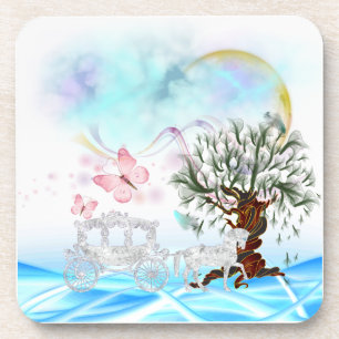 Fantasy Crystal Horse Carriage Beverage Coaster