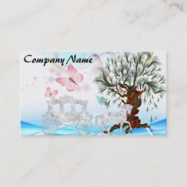 Fantasy Crystal Horse Carriage Business Card (Front)