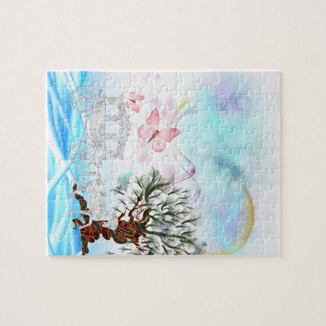 Fantasy Crystal Horse Carriage Jigsaw Puzzle (Horizontal)