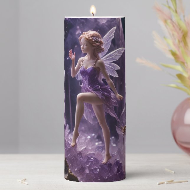 Fantasy Crystals Amethyst Fairy Candle (In Situ)