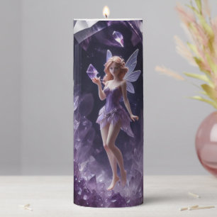 Fantasy Crystals Amethyst Fairy Candle