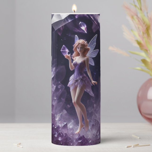 Fantasy Crystals Amethyst Fairy Candle (In Situ)