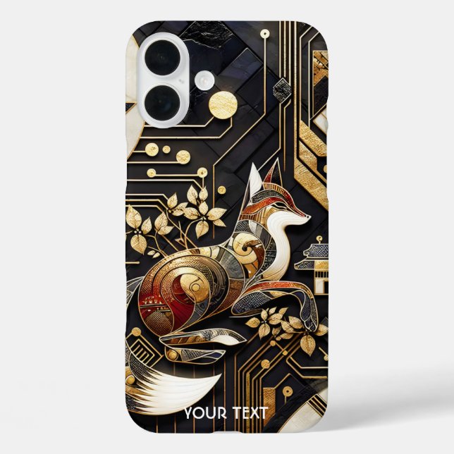 Fantasy Cute Abstract Fox Art Case-Mate iPhone Case (Back)